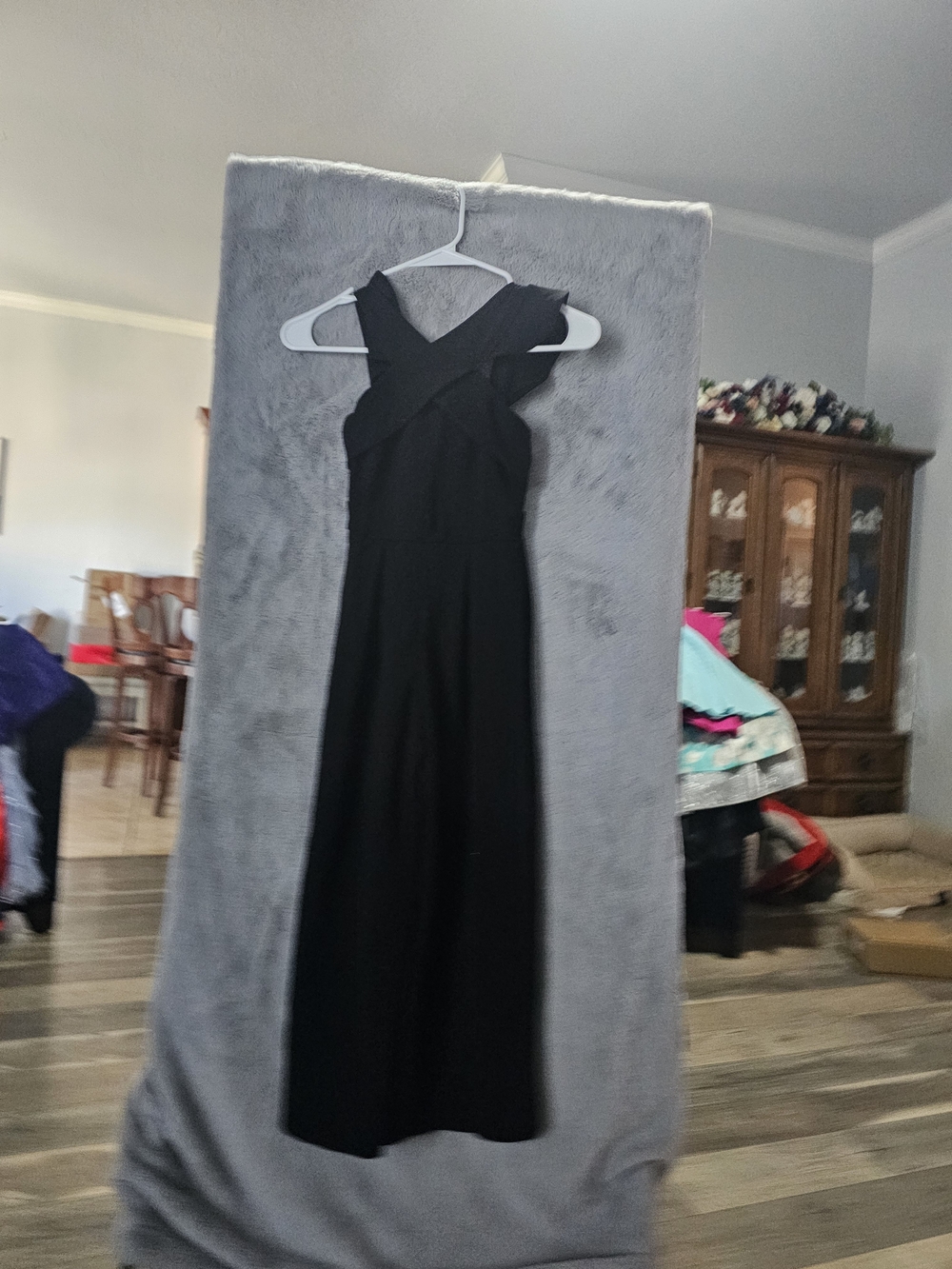 Black Sleeveless Cross-Front Jumpsuit